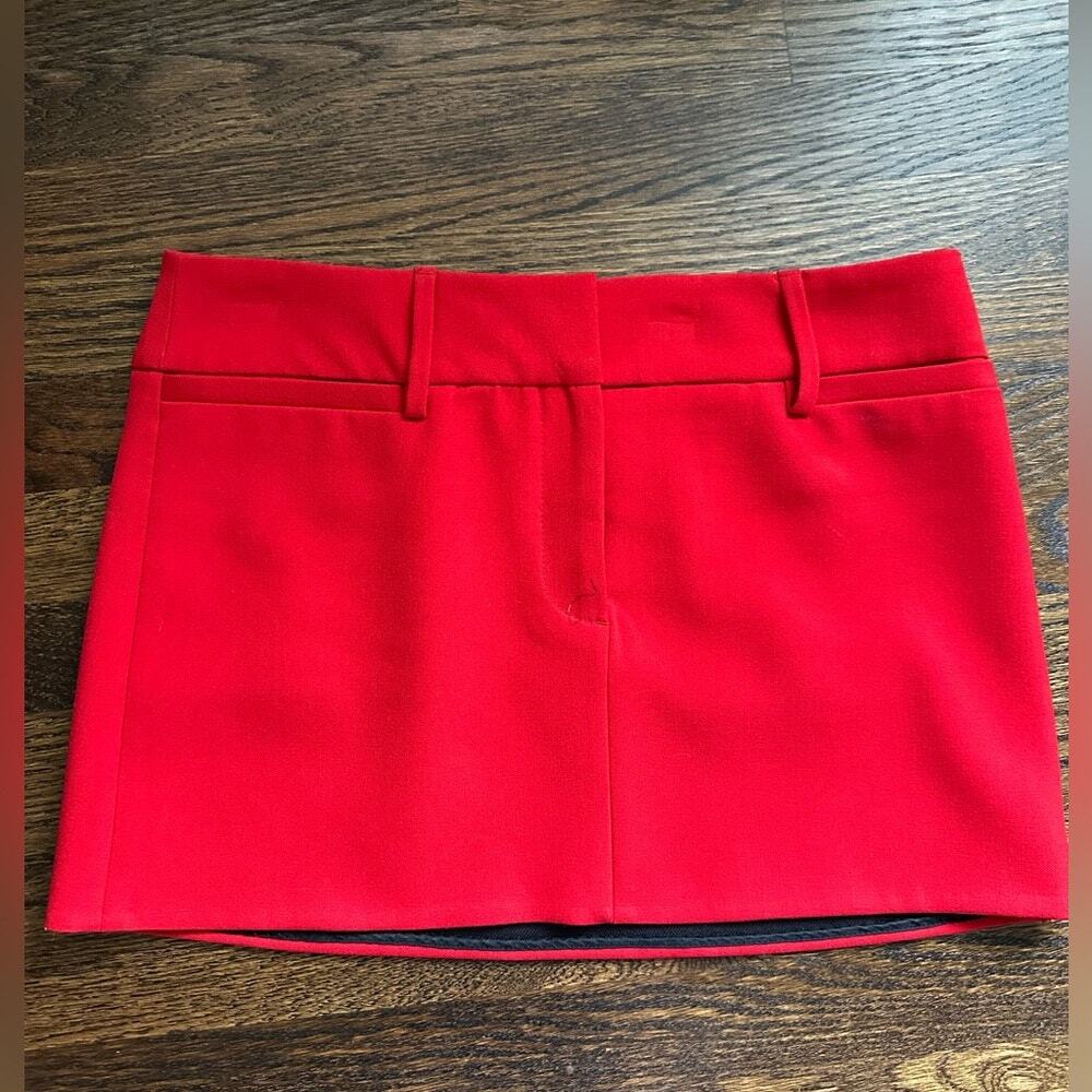 ZARA LOW RISE RED MINI SKIRT - SMALL